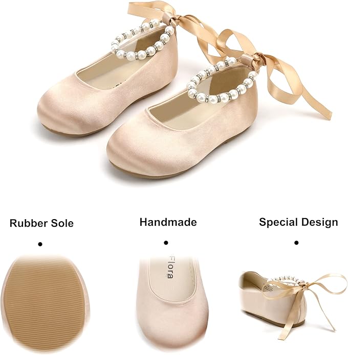Felix & Flora Girls Toddler Little Ballet Shoes - Flower