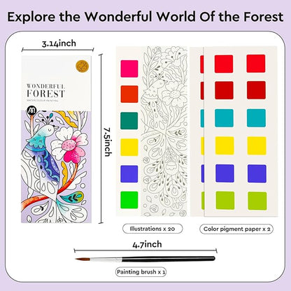 Watercolor Coloring Books for Kids Ages 5-6,8-12,Travel Pocket Water Color Paint Set for Toddlers Party Birthday Thank You Exchange Gift Art and Craft Easter Basket Stuffers for Toddlers