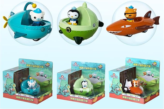 GUP Toy, 3Pcs GUP Racers Vehicle Rescue Ship Pull Back 3 Vehicle 3 Figure