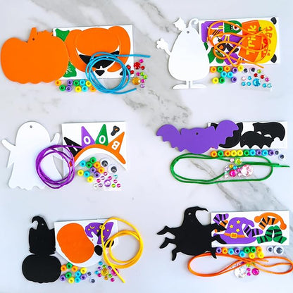 Winlyn 24 Sets Halloween Craft Kits DIY Halloween Art Sets Spider Bat Ghost Pumpkin Foam Halloween Stickers for Kids Fall Home Classroom Activities Trick-or-Treat Party Favors