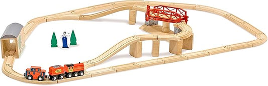 Melissa & Doug Swivel Bridge Wooden Train Set (47 pcs) 3+
