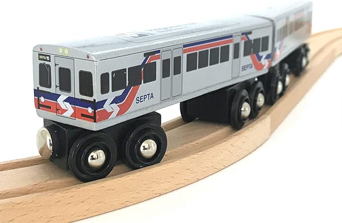 Munipals Septa Wooden Railway Regional Rail Silverliner-V 2-car Set Child
