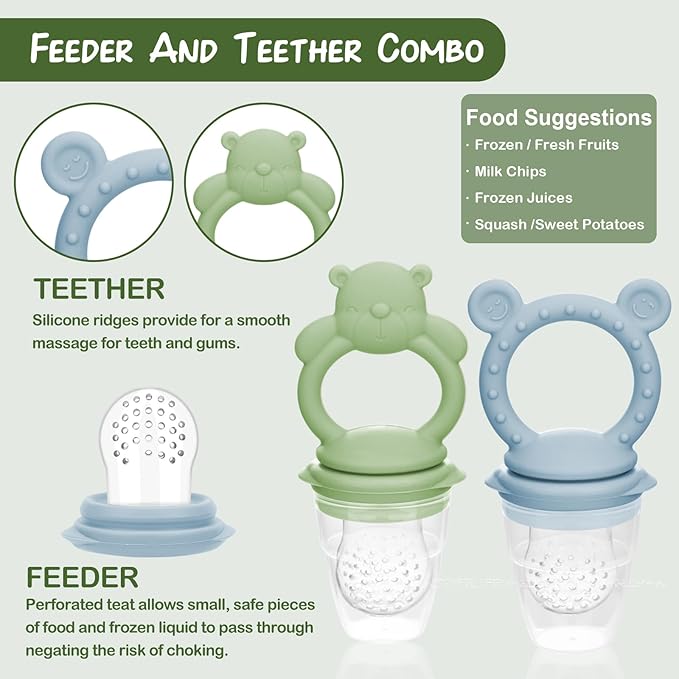 Baby Breastmilk Popsicle Molds & Baby Fruit Feeder (6 Pack), WAJIAYON Baby Food Freezer Tray Storage Containers