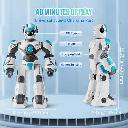 VEVOR RC Robot Toys for Kids, Gesture Sensing Programmable Remote Control Smart Robot, Interactive Walking Singing Dancing Robot for Age 6+ Year Old Boys Girls Birthday Gift Present