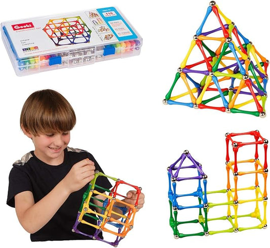 Goobi Magnetic Building Sticks Blocks Toys Magnet Construction Set Tiles Toy Montessori STEM Educational Toys for Ages 3 4 5 6 7 8 Kids (110 Pcs, 110, Pieces)