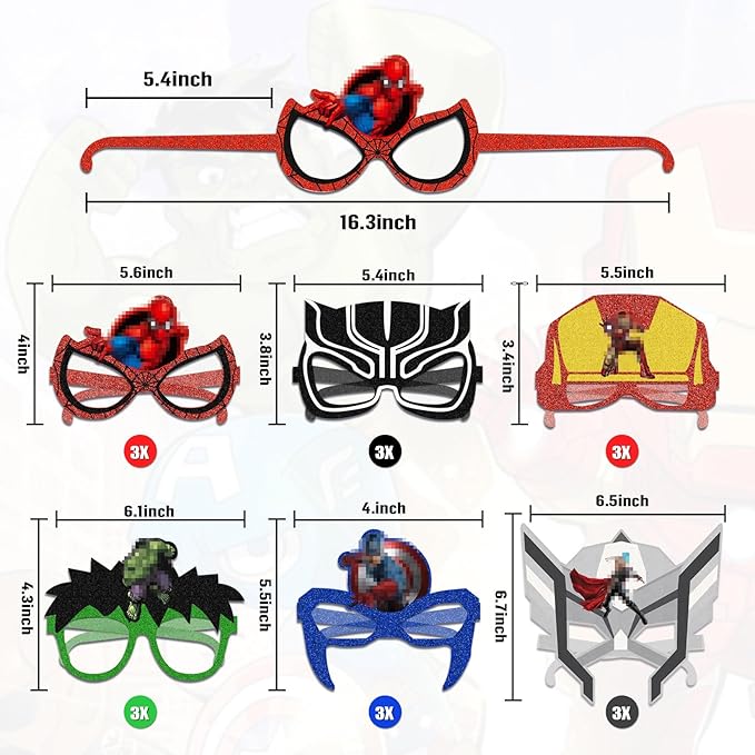 Superhero Party Favors, 110 PCS Superhero Birthday Party Supplies, Kids Birthday Party Favors, Carnival Prizes, Prize Box Gift, Pinata Goodie Bag Fillers