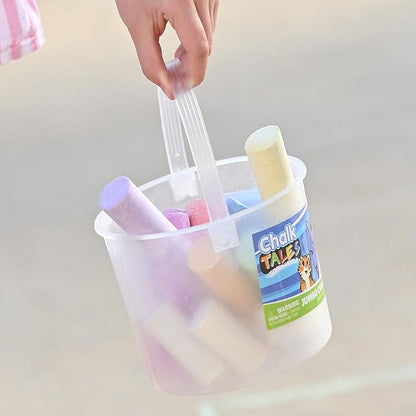 Sunny Days Entertainment Sidewalk Chalk Set for Kids with Storage, Washable, Jumbo Colored Chalk for Outdoor Play and Chalkboard Art - Ages 3+ (20 Pieces, Multicolor)