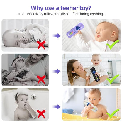 Chuya Silicone Baby Teething Toy Remote Control Shape Chew Toy 3-6 Months 3-24 Months,