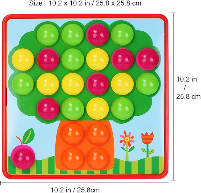 AMOSTING Color Matching Mosaic Pegboard – Sensory Early Learning Kids Activity, Educational Preschool Toys Gifts for Toddlers, Boys & Girls Ages 3+