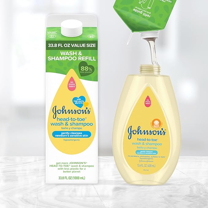 Johnson's Head-To-Toe Gentle Baby Body & Hair Wash, Tear-Free 33.8 fl.