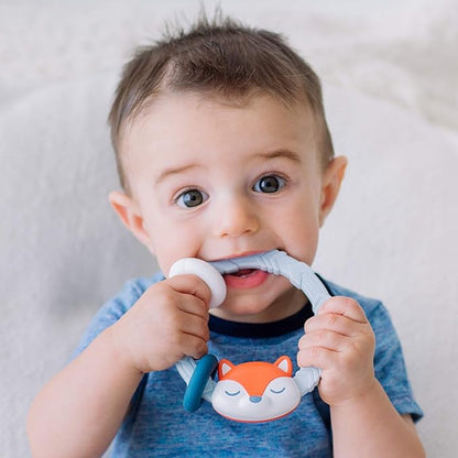 Itzy Ritzy Silicone Teether with Rattle; Rattle Teether Features Rattle 3 Months