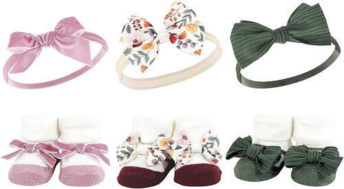 Hudson Baby Girl's Headband and Socks Giftset