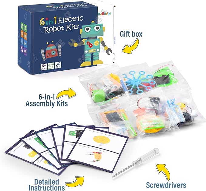 Build a Robot Kit for Kids 8-12, STEM Robotics Building Kits Electronic Robotic Projects Science Experiments, STEAM Toys for Boys Girls Engineering Activities DIY Coding Robots 6 7 8 + Year Old