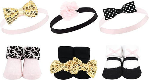 Hudson Baby Girl's Headband and Socks Giftset