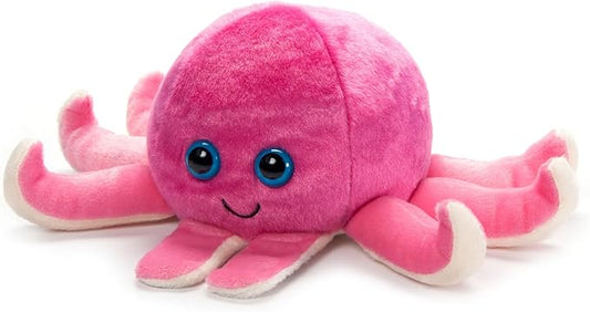 The Petting Zoo Pink Octopus Stuffed Animal Plushie Slap Bracelet, Gifts for Kids, Slapstix Sealife Animals, Pink Octopus Plush Toy, 10 inches