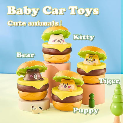 4PCS Press and Go Animal Car Toys for Toddlers Age 3+ Year