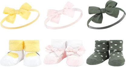 Hudson Baby Girl's Headband and Socks Giftset