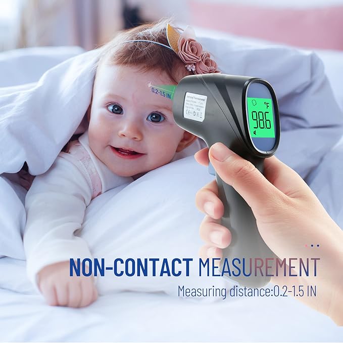 Forehead Thermometer for Adults and Kids, Digital Infrared Thermometer with Fever Alarm