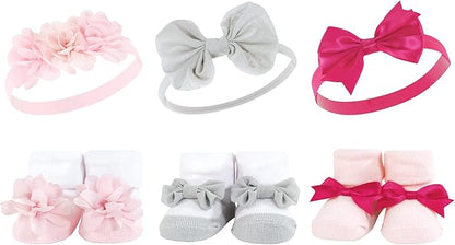 Hudson Baby Girl's Headband and Socks Giftset