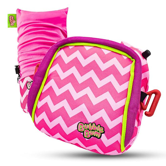 Bubblebum Booster Car Seat, Inflatable Booster Seat for Kids, Travel Carseat, Backless Portable Child Safety Seats for Car, Inflatable Seats for Cars 40-100 lbs, for 4 Year Old + Toddler, Kid - Pink