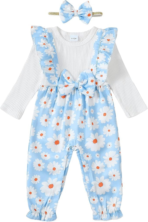 Newborn Baby Girls One Piece Romper Jumpsuit Cute Floral Print
