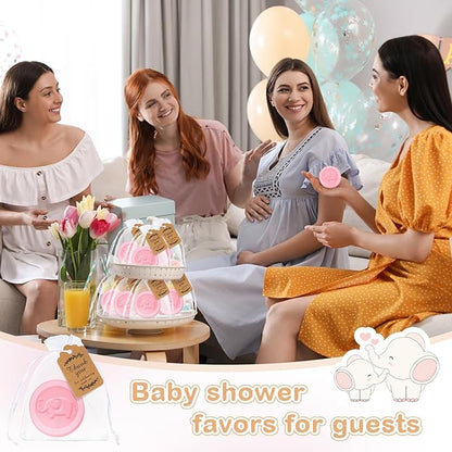 Roowest 50 Packs Mini Elephant Soap Baby Shower Favors 50 Bags 50 Thanks