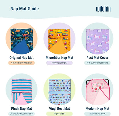 Wildkin Kids Nap Mat Cover for Boys & Girls, Sewn-in Flap Design Rest Mat Cover, Perfect for Preschool and Daycare, Fits Our Vinyl Nap Mat up to 1.5 Inches Including Basic Sleep Mat (Fairy Garden)