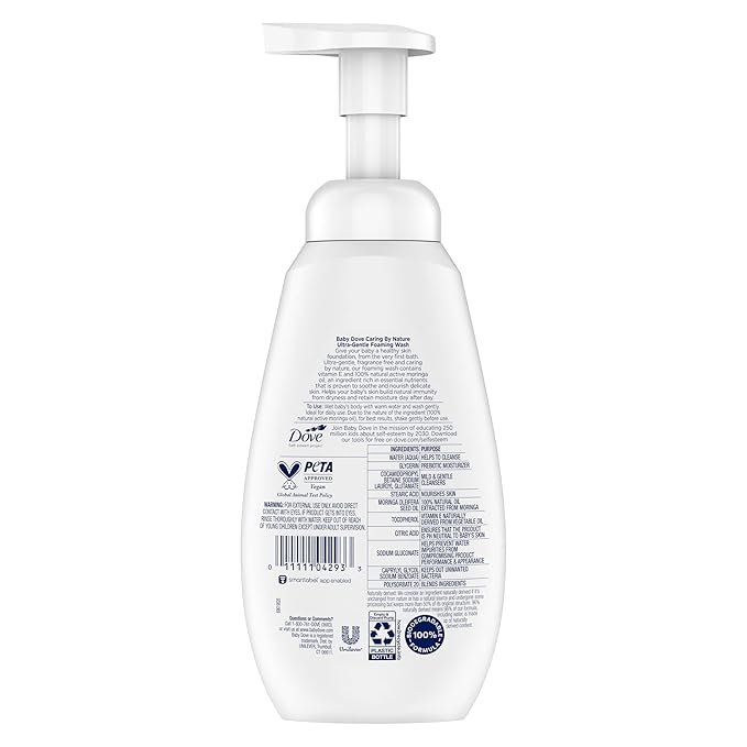 Baby Dove Ultra Gentle Foaming Wash Caring By Nature Cleanse 100% Natural 13.5 fl