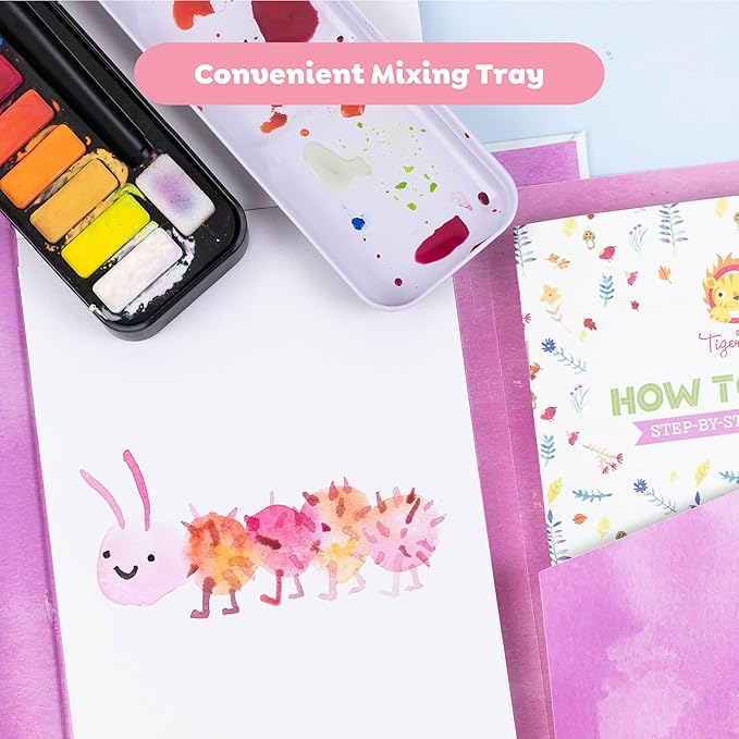 Tiger Tribe: How to Paint: Watercolor - Step-by-Step Guide Learning Techniques, 12 Watercolors & Brush, All-in-1 Activity Set, Kids & Tweens Ages 9+