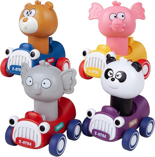 Animal Car Toy Press and Go Toy Cars for 1 2 3 Year Old,Birthday Gift for Toddlers 1-3 1 Year 12 18 4