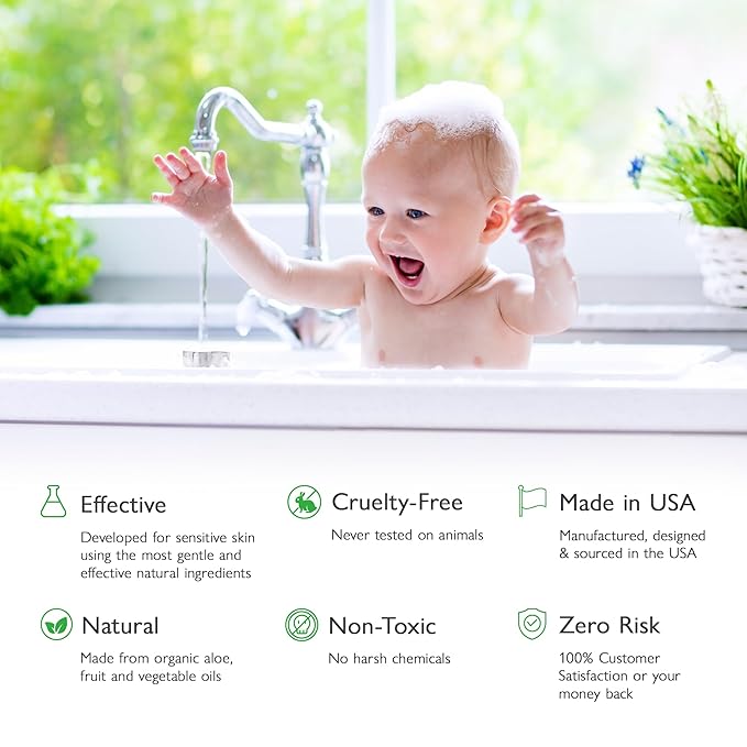 SoCal Suds & Company Organic Gel Baby Wash & Shampoo, Gentle Cleansing Infant Hair & Body Soothing Rich Oils 12oz, 2-Pack