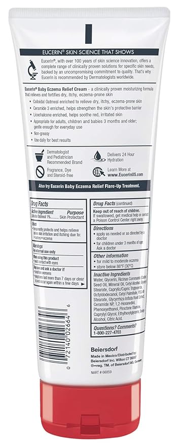 Eucerin Baby Skin Care Set for Eczema-Prone Skin with Colloidal Oatmeal (Skin Protectant), Fragrance Free 13.5 Fl 8 Oz