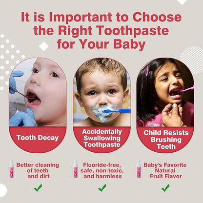 NOHOO Kids Foam Toothpaste with Fruit Flavor, Fluoride Free Natural Formul, Foam Toothpaste for Electric Toothbrush (Strawberry+Orange+Peach+Cantaloupe)