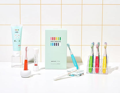 The Twelve Step2 Toddler Toothbrush Pastel – (Monthly Replacement Reminder), (Korean BBC Bristles), (12 Fun Rainbow Colors), Soft Tooth Brush for Ages 1-3, 12-Pack