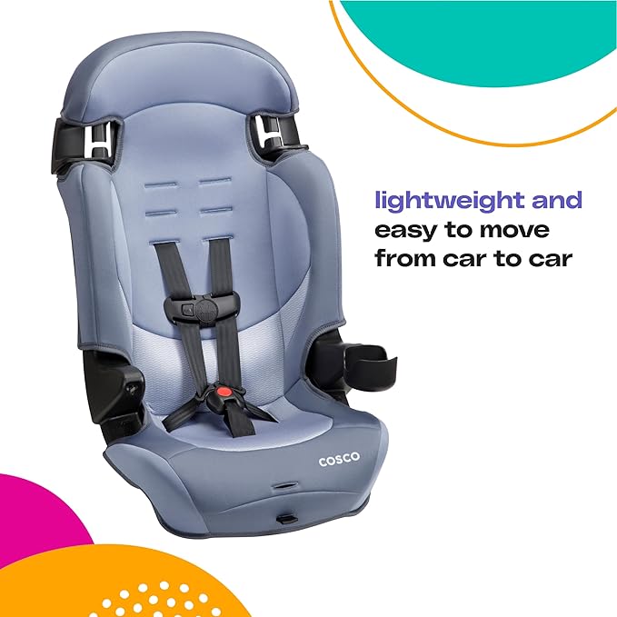 Cosco Kids Finale DX 2-in-1 Booster Car Seat, Forward Facing Toddler Car Seat (30-65 lbs) and Belt Positioning High Back Booster Seat (40-100 lbs), Organic Waves