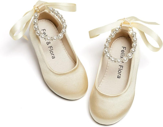 Felix & Flora Girls Toddler Little Ballet Shoes - Flower