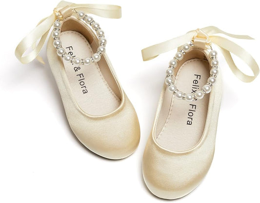Felix & Flora Girls Toddler Little Ballet Shoes - Flower