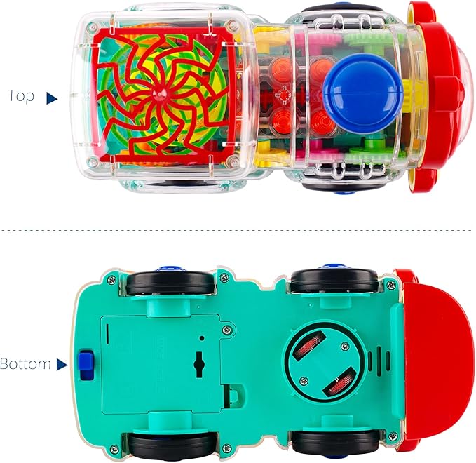 Berry President Transparent Electric Gear Train Toy with Flashing Lights