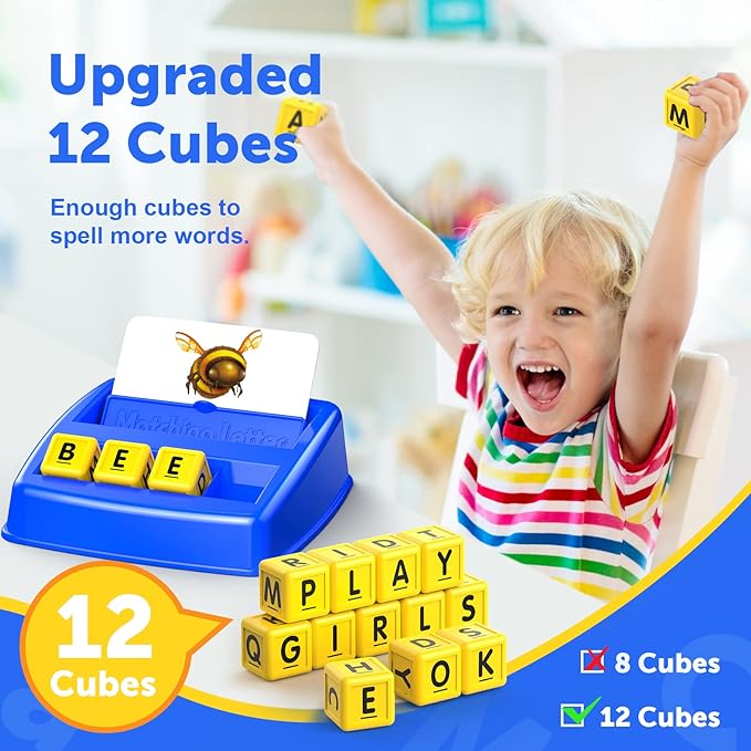 SAITCPRY Toys for Ages 2-4 4-6,Educational Toys for 3 4 5 Year Old for Toddlers 2-4 Year Matching Letter Games for 3-5 Montessori Toys for Kids Birthday Halloween Christmas Stocking Stuffer Gifts