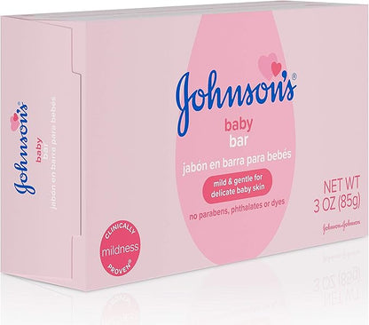 Johnson's Baby Body Soap Bar, Gentle for Baby Bath and Skin Care 3 oz 6)