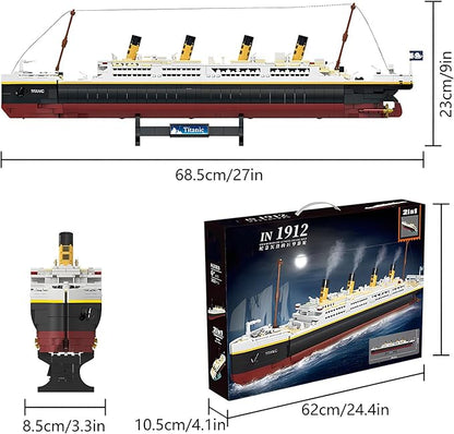 Titanic Building Blocks Set, 2022 Pieces Big Ship Bricks Building Set, Ideal Gift for Adults and Kids