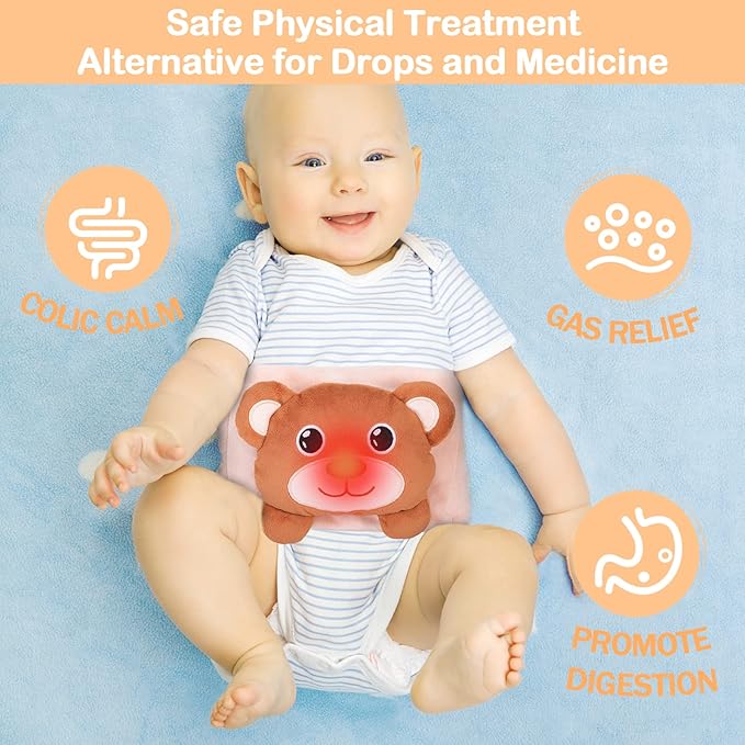 Baby Colic, Gas and Upset Stomach Relief - Heigoeost Newborns Heating Pad Colic Belly Belt for Babies Gas & Colic Tummy Relief