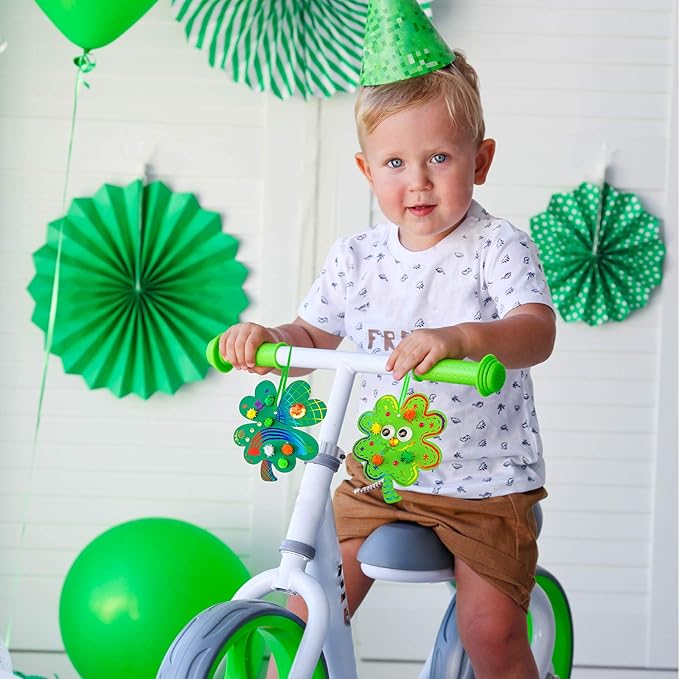 36 Sets Magic Color Scratch Art Shamrock Ornaments Craft Kits St. Patrick's Day Decorations Lucky Shamrock Four-Leaf Clover Ornaments Pom-poms Googly Eyes for Kids Classroom Home Activity Art Project