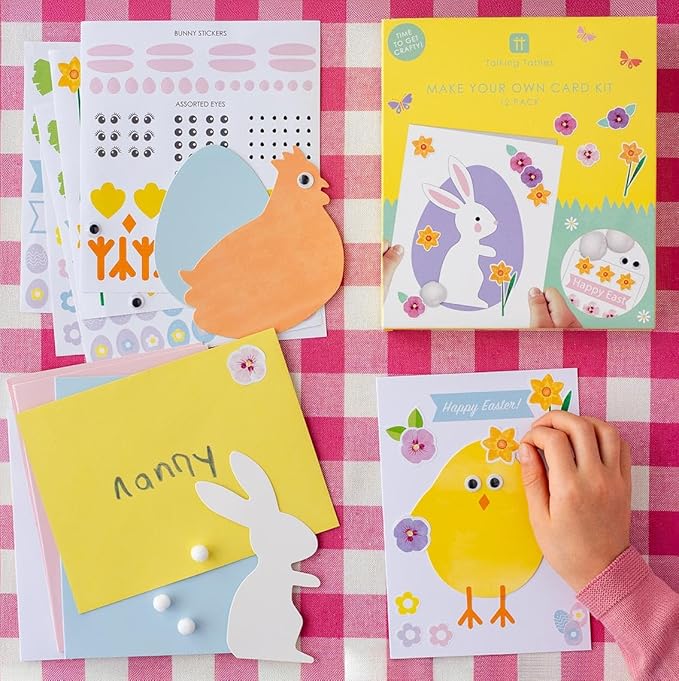 Talking Tables Easter Mask Making Craft Kit for Kids - Pack of 6 | Children Art Supplies, Fun Activities, Decorate for an Egg Hunt, Parade, Creative Gift (TSBUNNY-Masks)
