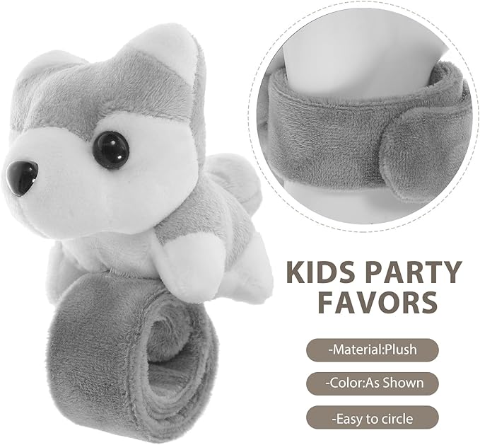 Toyvian Pop Circle Bracelet Huggers Slap Bracelet Dog Slap Bracelet Plush Slap Bracelet Stuffed Dogs for Kids Animals for Kids Bracelets for Kids Snap Wristband Party Slap Bracelets Plush