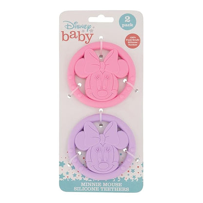 Cudlie Disney Silicone Teether Toy Set for Infants, Food Grade and BPA Free Teethers for Babies 6-12 Months 2-Pack Teether
