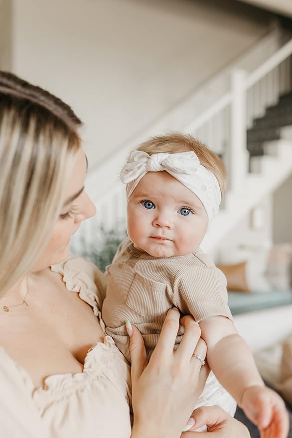 Copper Pearl Baby Bows: Stylish Headbands for Baby Girls, Premium Soft and Stretchy Baby Headbands