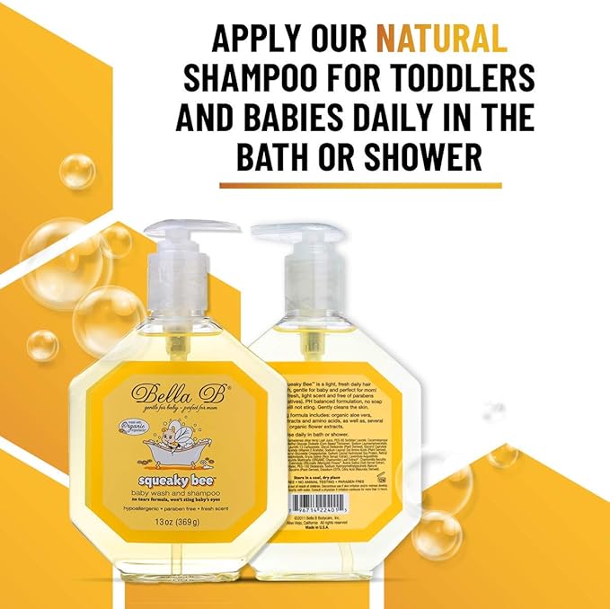 BELLA B Squeaky Bee Bodywash and Shampoo 13 oz - Baby Body Wash And Shampoo