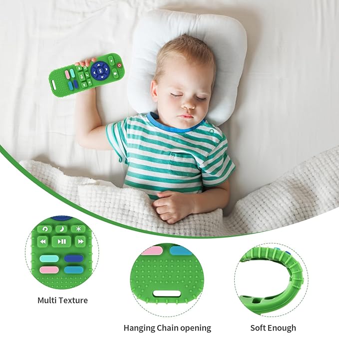 Hooku 2 Pack Silicone Teethers for Babies 0-6 Months, Teething Toys for Babies 6-12 Months 0-3 Months,