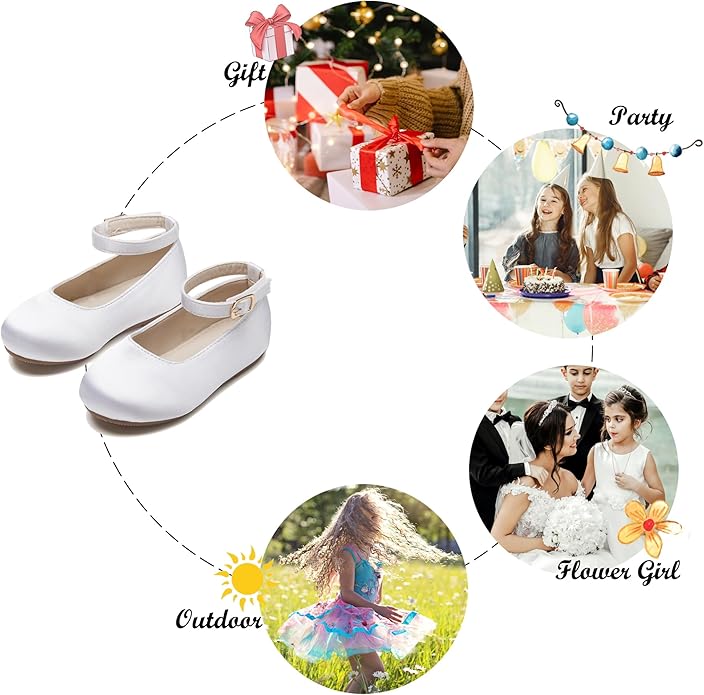 Felix & Flora Girls Toddler Little Ballet Shoes - Flower